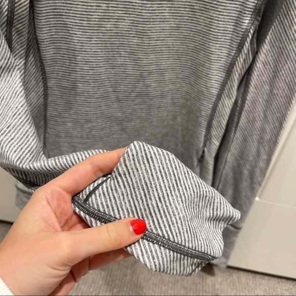 Lululemon Think Fast Long Sleeve in Tonka Stripe Heathered Slate White / Slate - Picture 8 of 14